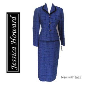 Jessica Howard Blue Skirt Set